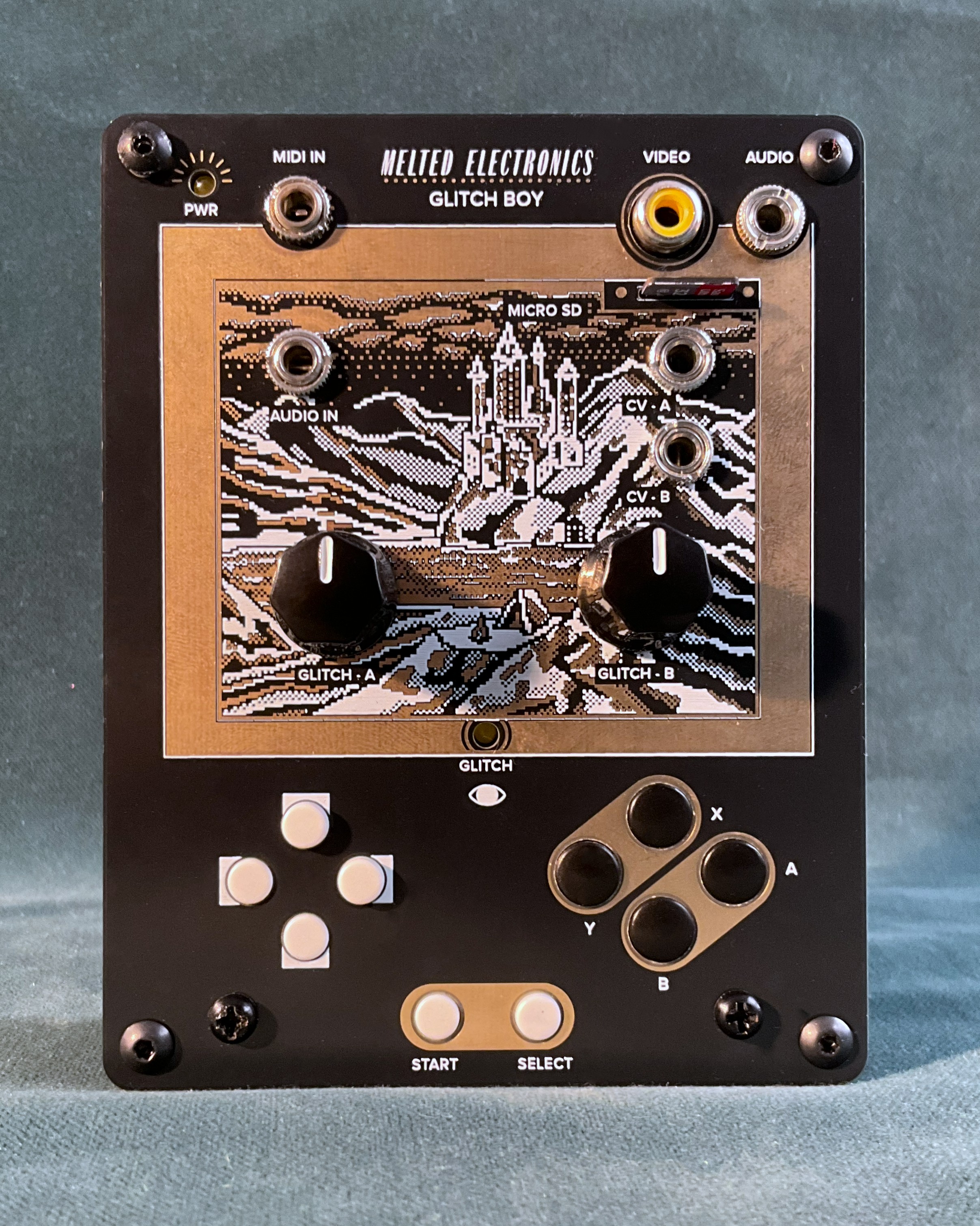Glitchboy physical interface layout.