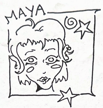 Sketch portrait of Maya, the key Underpass persona.